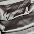 Silver Gray Satin Charmeuse Fabric by the Yard, Silky Charmeuse for Dresses, Eveningwear and Modern Fashion