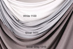 Silver-White Glitter Knit Fabric, 4-Way Stretch Dancewear Costume Fashion
