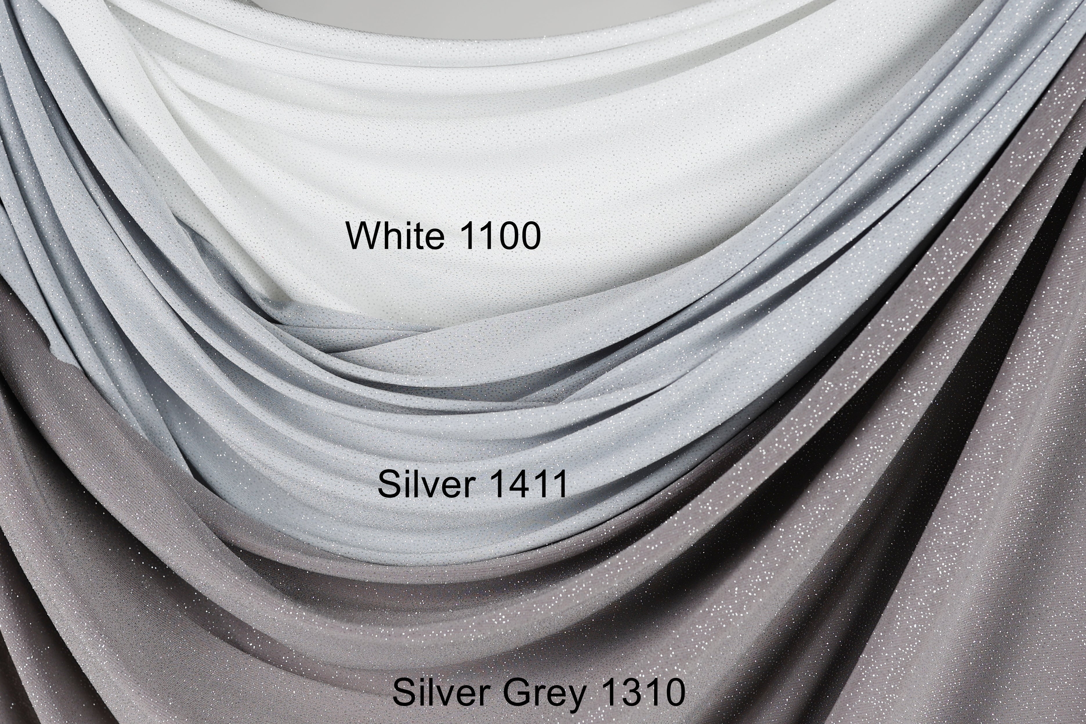 Glitter Spandex Knit Fabric: Shimmer Metallic 4-Way Stretch Material - 18 Colors