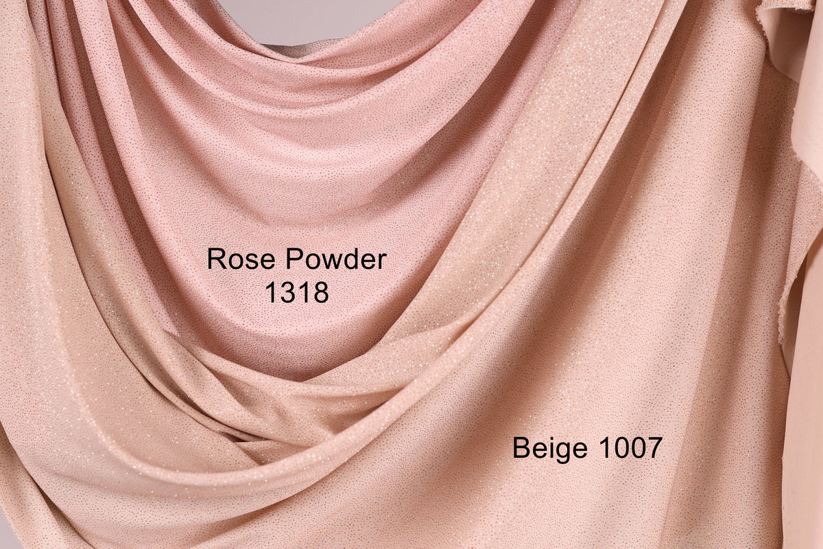 Beige-Nude Glitter Knit Fabric, 4-Way Stretch Dancewear Costume Fashion