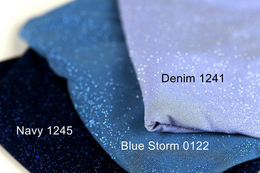 Glitter Spandex Knit Fabric: Shimmer Metallic 4-Way Stretch Material - 18 Colors