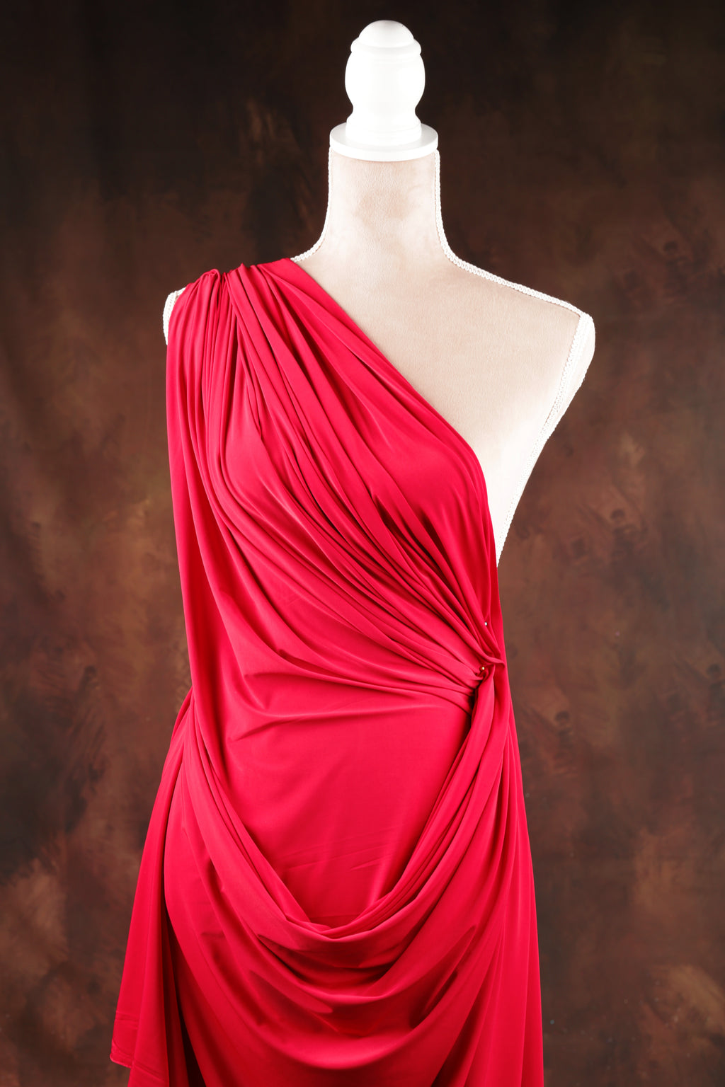 Bold Red Venechia Stretch Fabric – Matte 4-Way Knit 201 gsm by the Yard