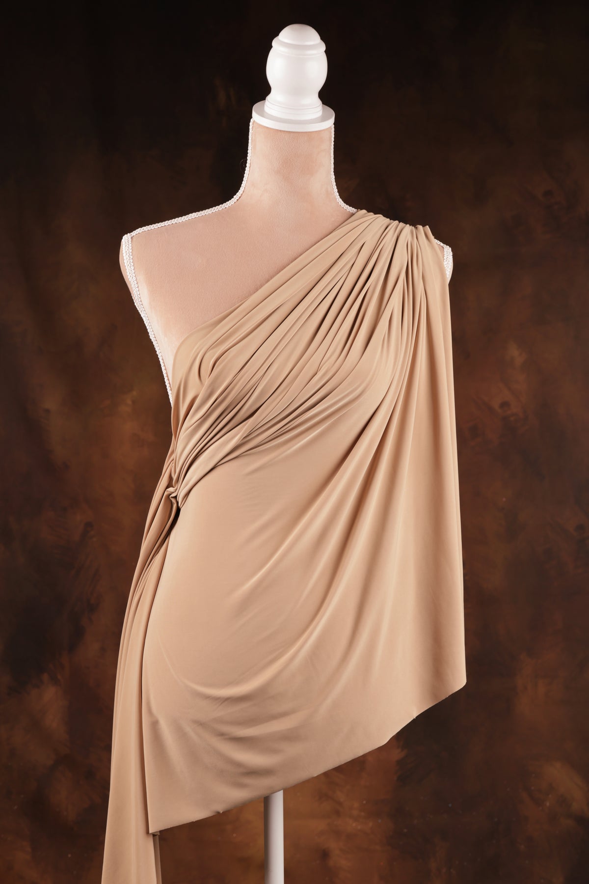 Champagne Venechia Stretch Knit – Matte Draping Fabric by the Yard