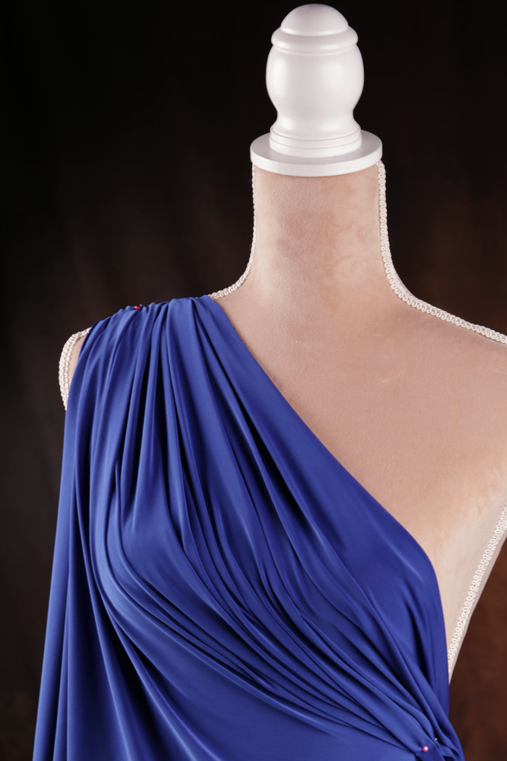 Royal Blue Venechia Stretch Knit Fabric – Matte 4-Way Apparel Cloth by the Yard