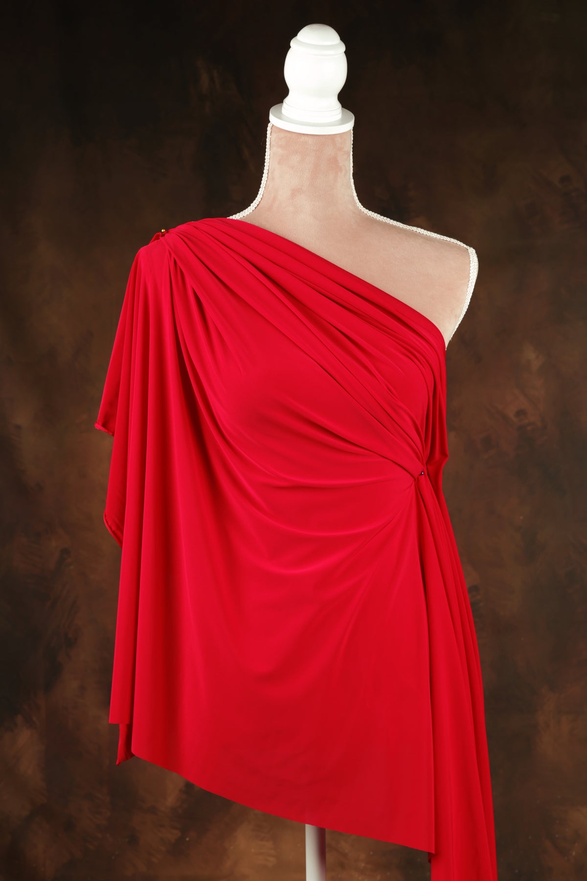 Bold Red Venechia Stretch Fabric – Matte 4-Way Knit 201 gsm by the Yard