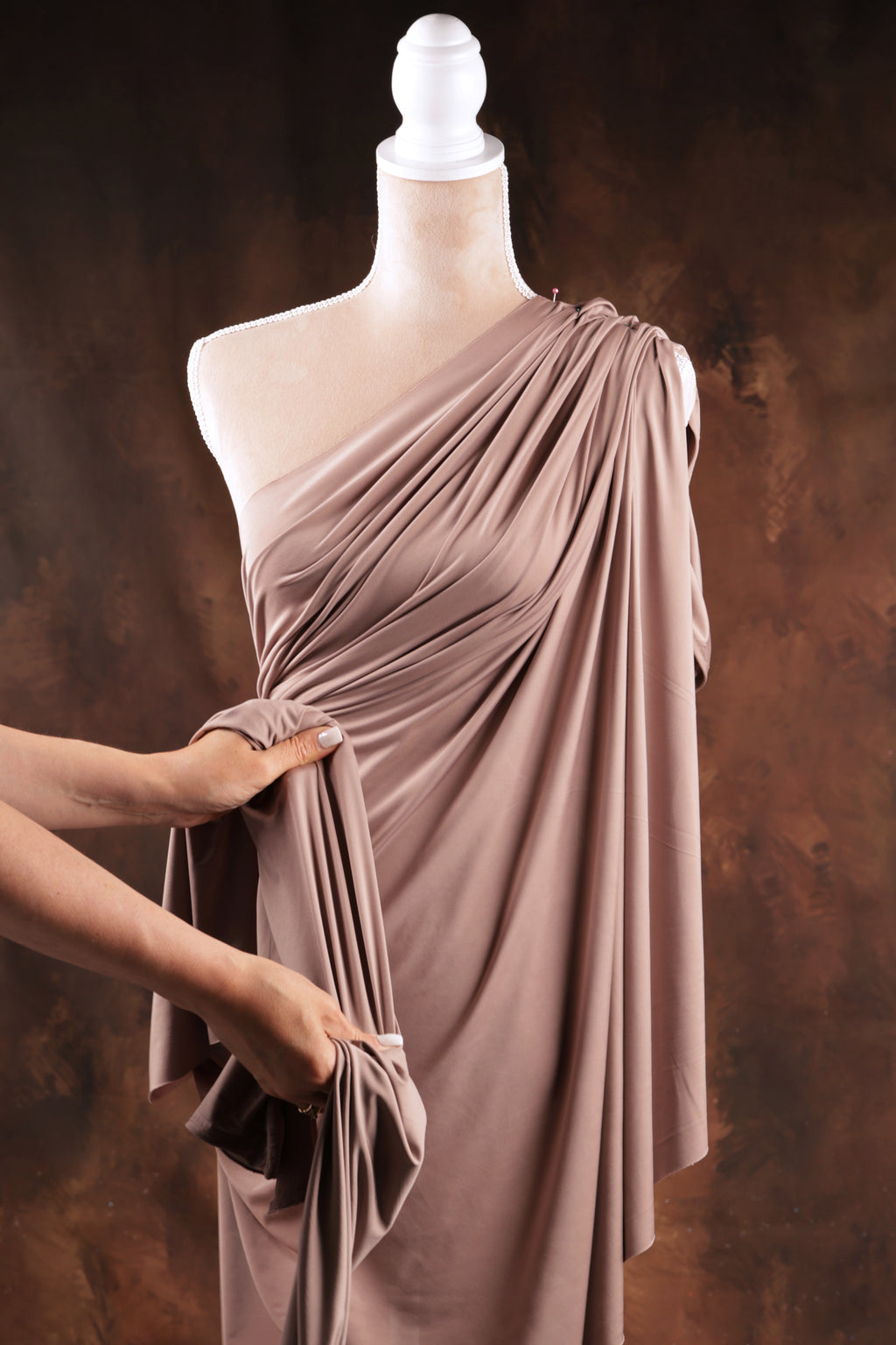 Champagne Venechia Stretch Knit – Matte Draping Fabric by the Yard