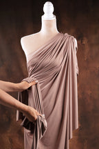 Champagne Venechia Stretch Knit – Matte Draping Fabric by the Yard