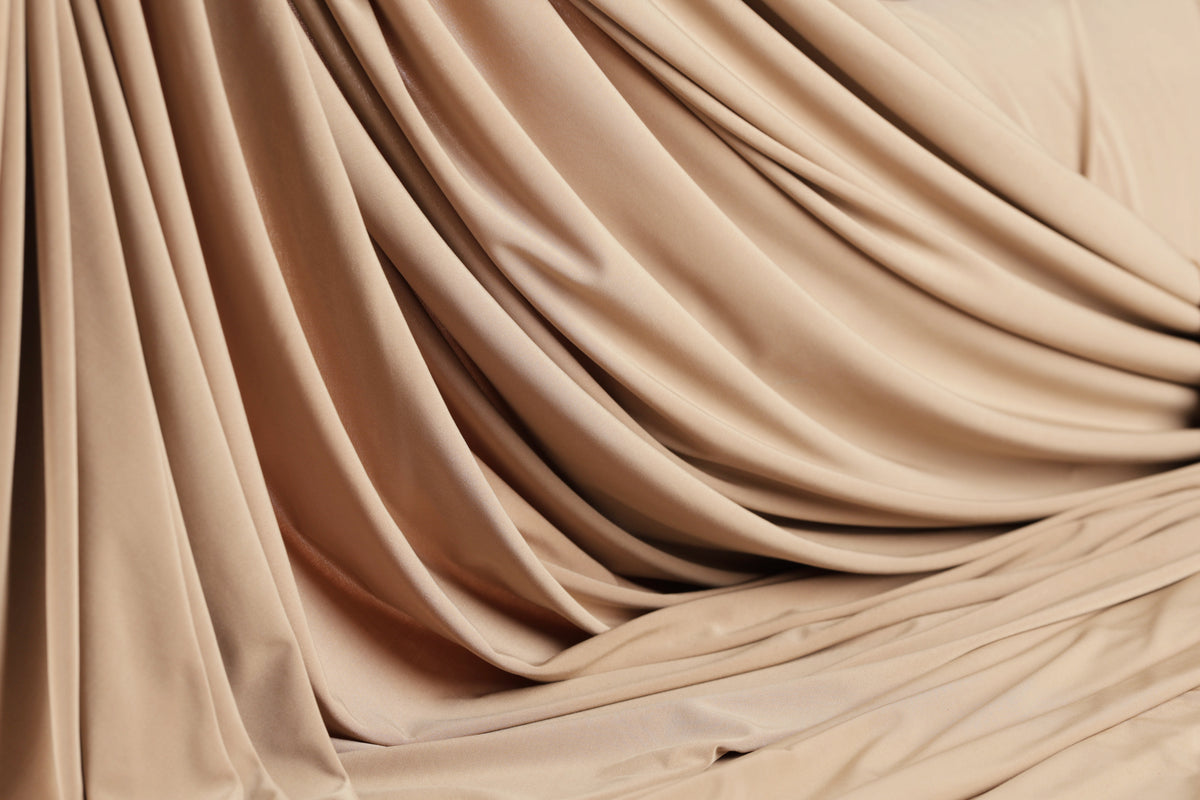 Champagne Venechia Stretch Knit – Matte Draping Fabric by the Yard