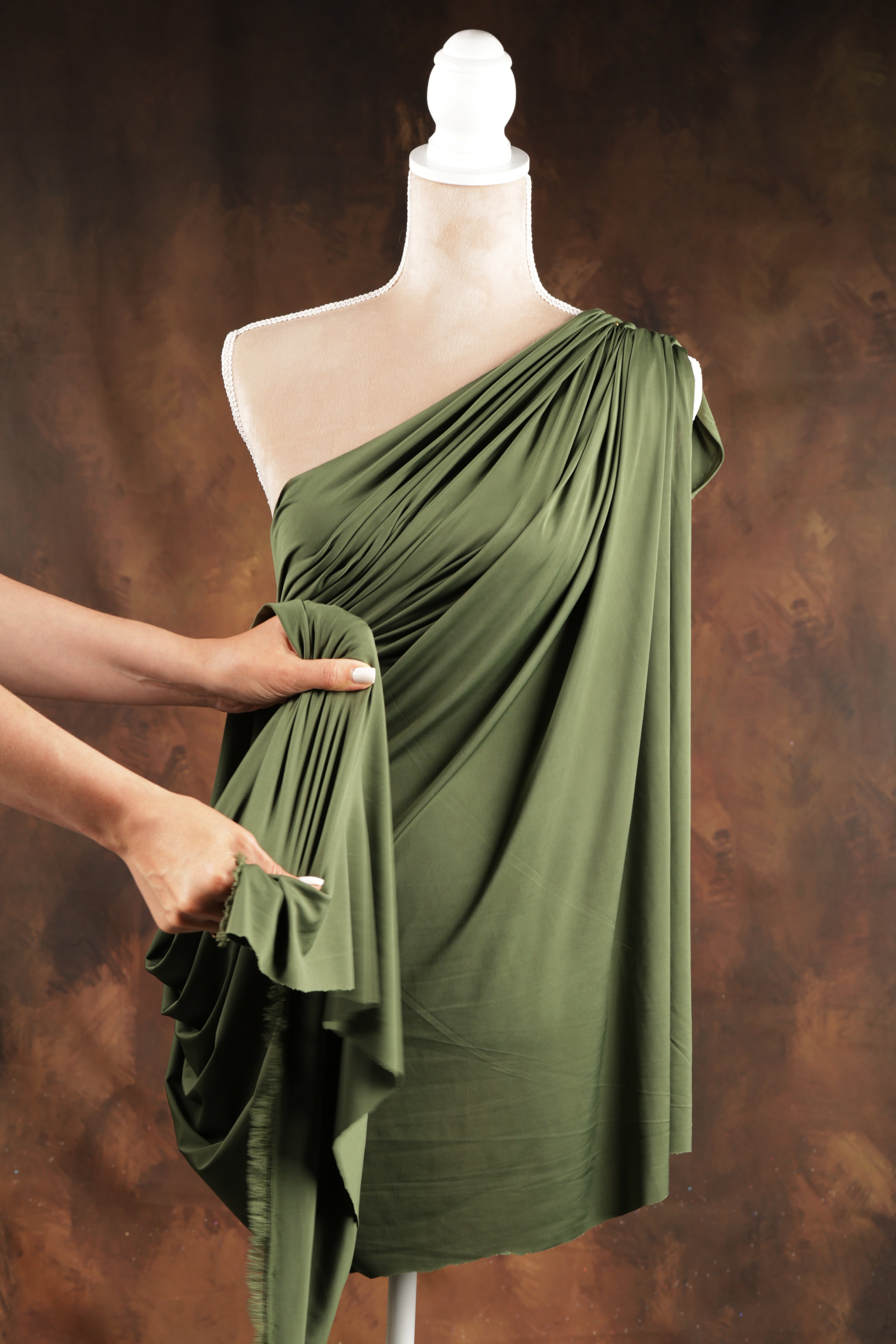 Olive & Sage Venechia Stretch Fabric – Matte 4-Way Knit 201 gsm Yardage