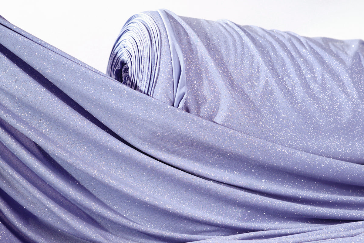 Glitter Spandex Knit Fabric: Shimmer Metallic 4-Way Stretch Material - 18 Colors