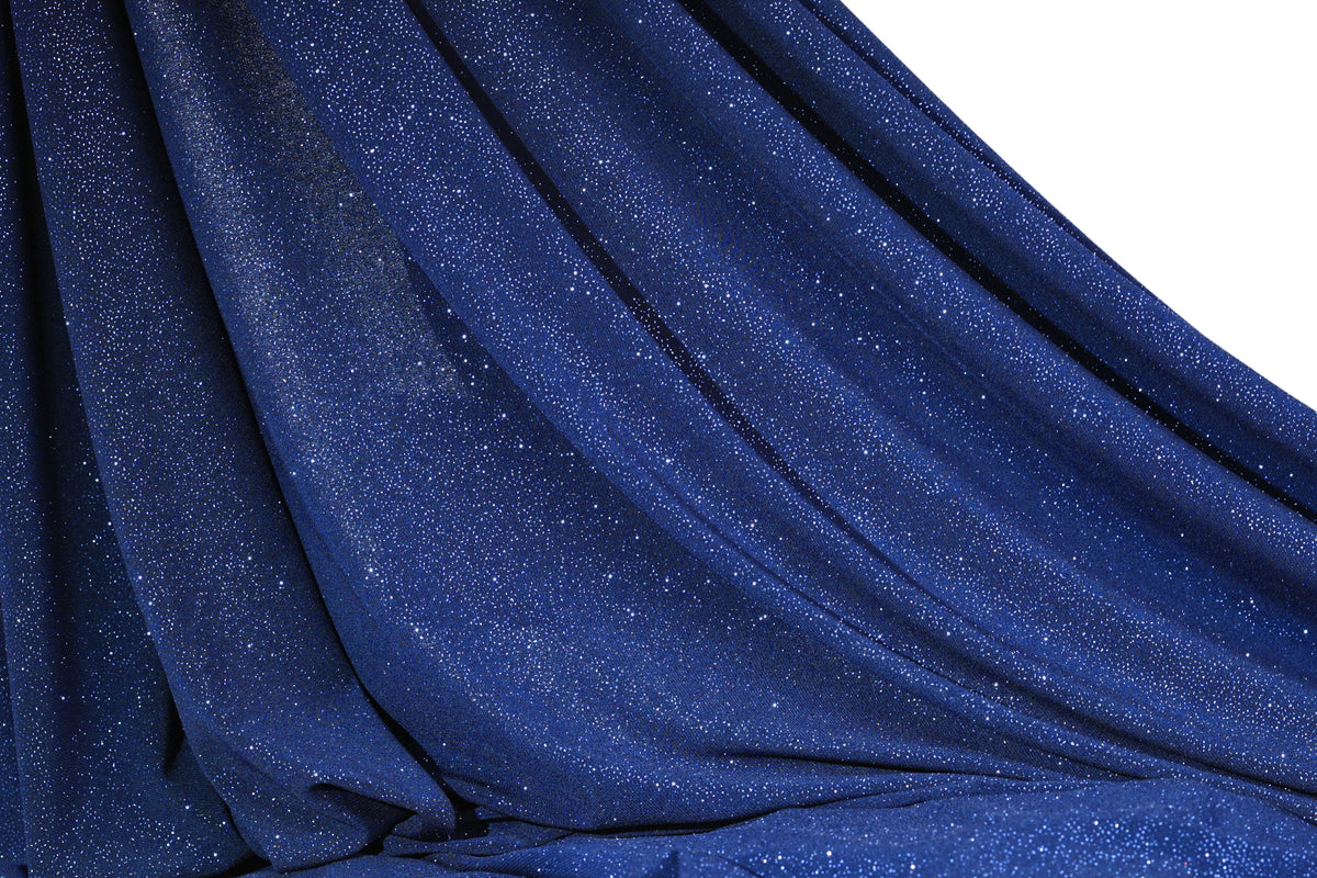 Glitter Spandex Knit Fabric: Shimmer Metallic 4-Way Stretch Material - 18 Colors