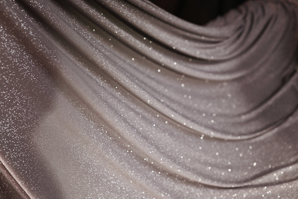 Glitter Spandex Knit Fabric: Shimmer Metallic 4-Way Stretch Material - 18 Colors