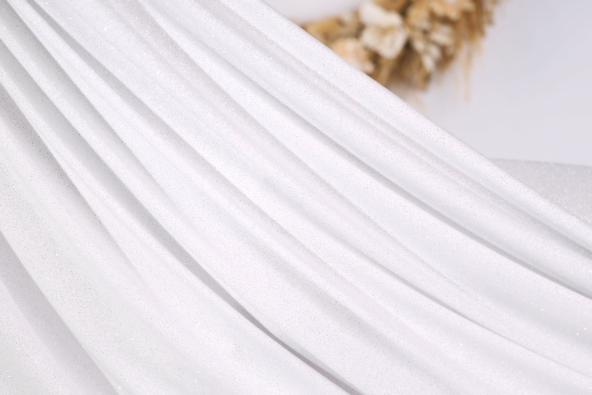 Glitter Spandex Knit Fabric: Shimmer Metallic 4-Way Stretch Material - 18 Colors