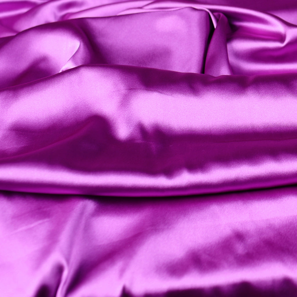 Purple Satin Charmeuse Fabric by the Yard, Silky Charmeuse for Dresses, Lingerie and Eveningwear
