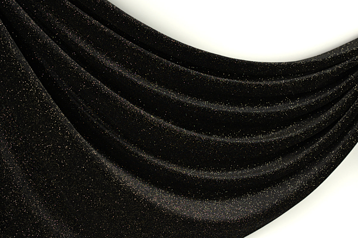 Glitter Velvet Stretch Fabric by Yard, 4-Way Stretch for Dance Costumes Eveningwear
