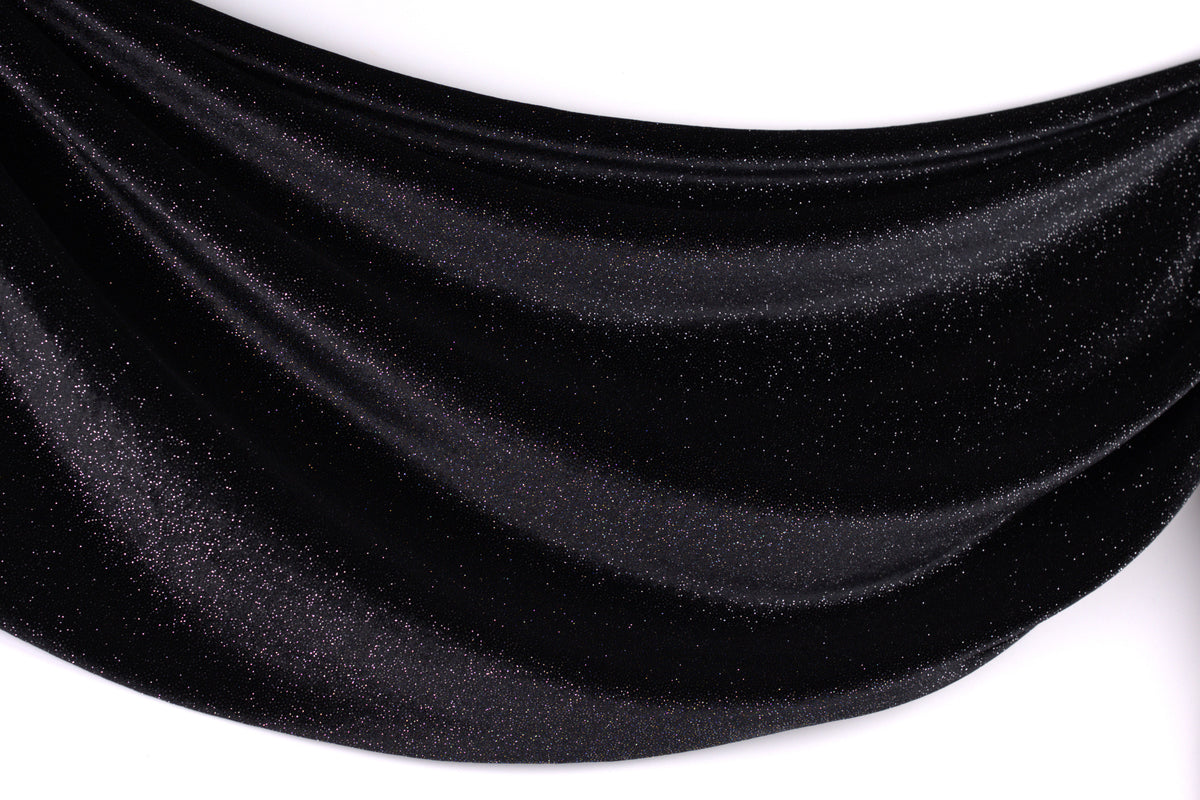 Glitter Velvet Stretch Fabric by Yard, 4-Way Stretch for Dance Costumes Eveningwear