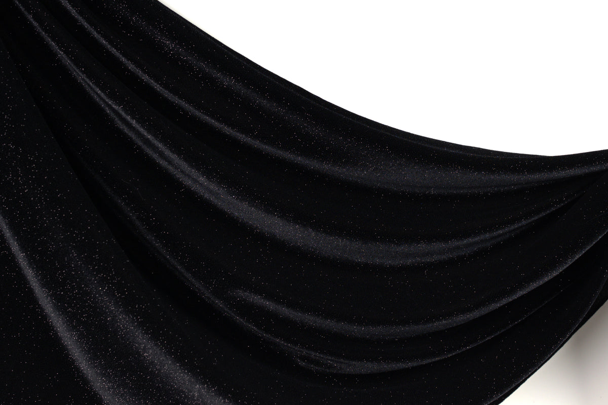 Glitter Velvet Stretch Fabric by Yard, 4-Way Stretch for Dance Costumes Eveningwear