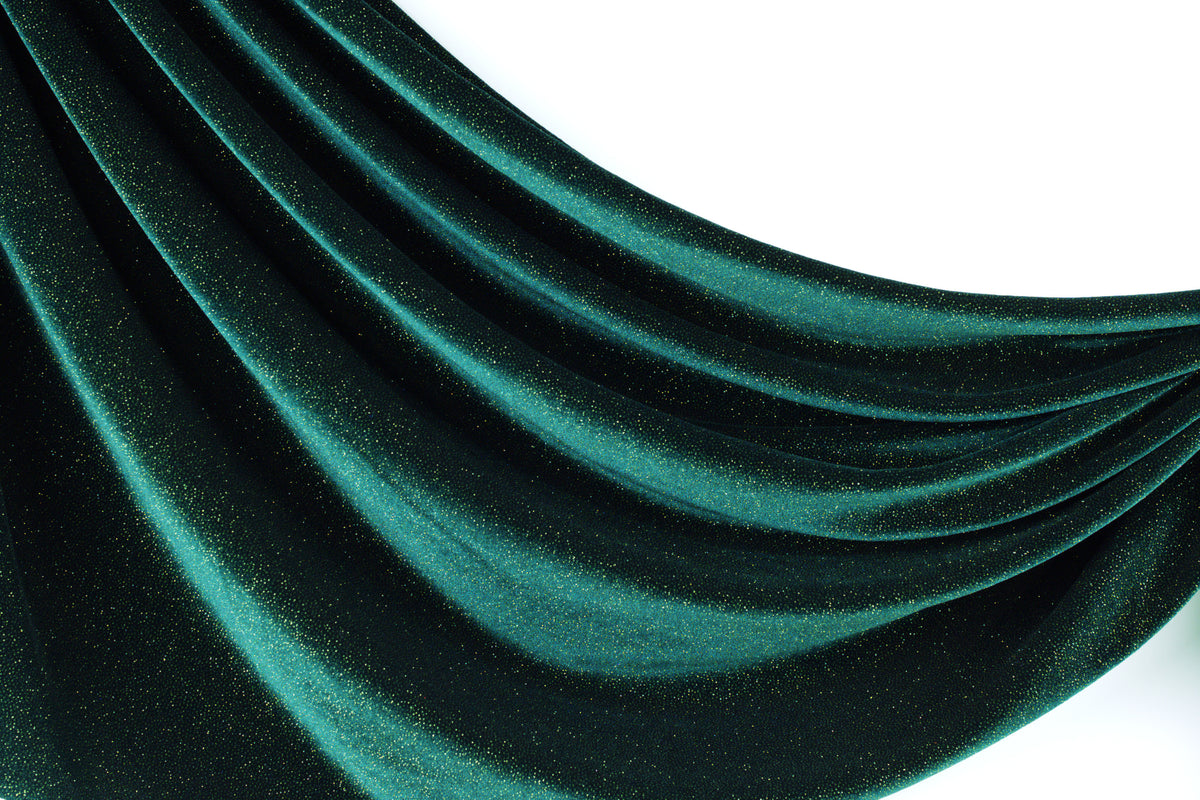 Glitter Velvet Stretch Fabric by Yard, 4-Way Stretch for Dance Costumes Eveningwear