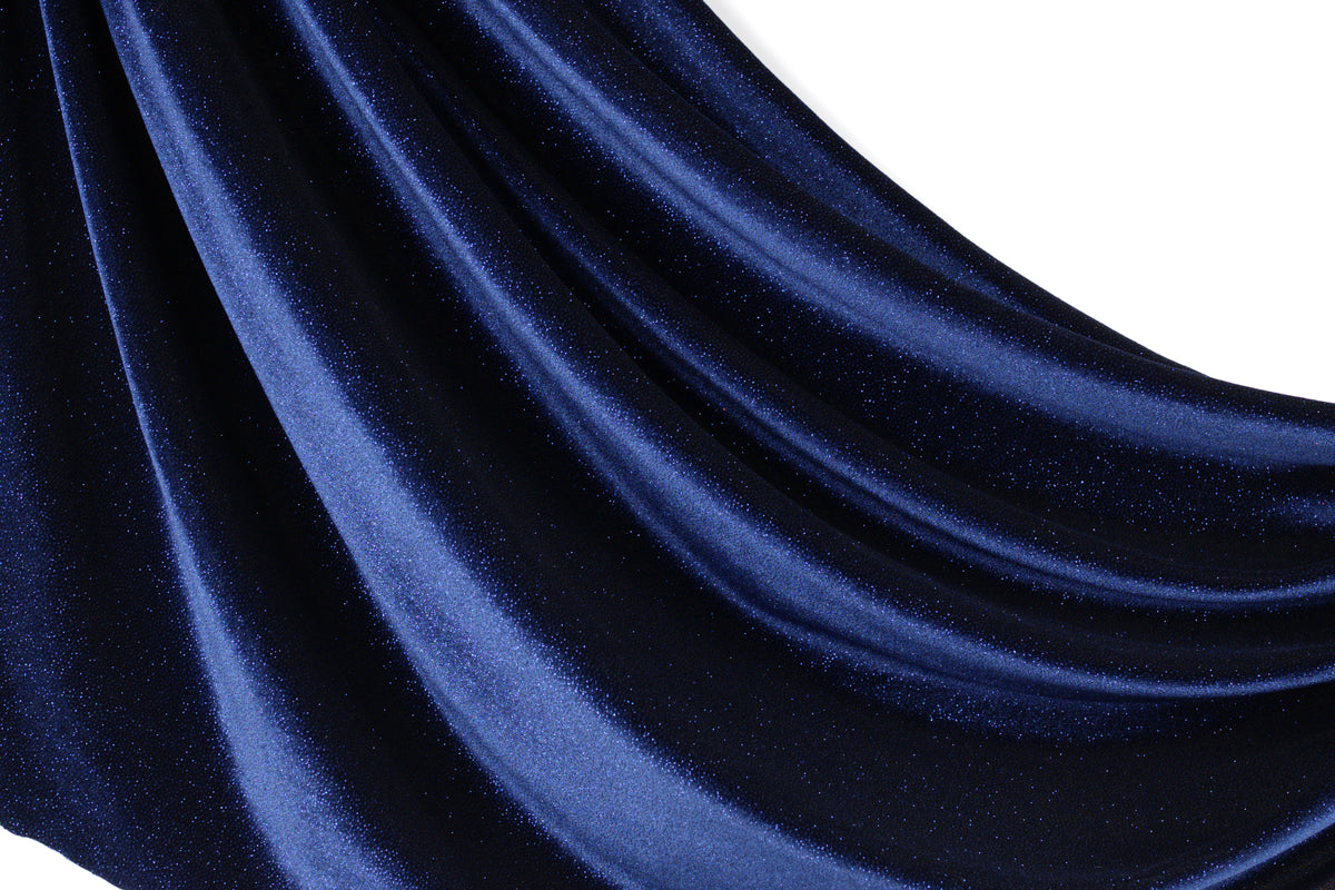 Glitter Velvet Stretch Fabric by Yard, 4-Way Stretch for Dance Costumes Eveningwear
