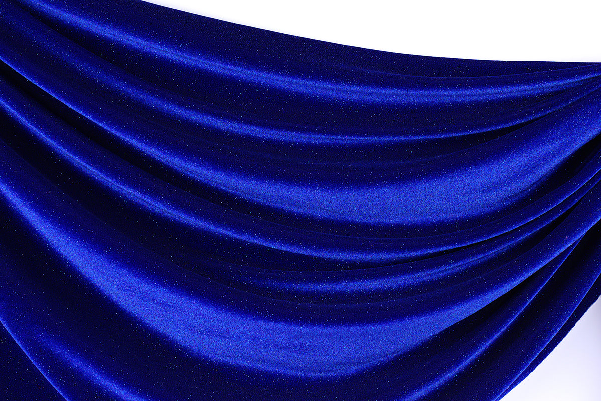 Glitter Velvet Stretch Fabric by Yard, 4-Way Stretch for Dance Costumes Eveningwear