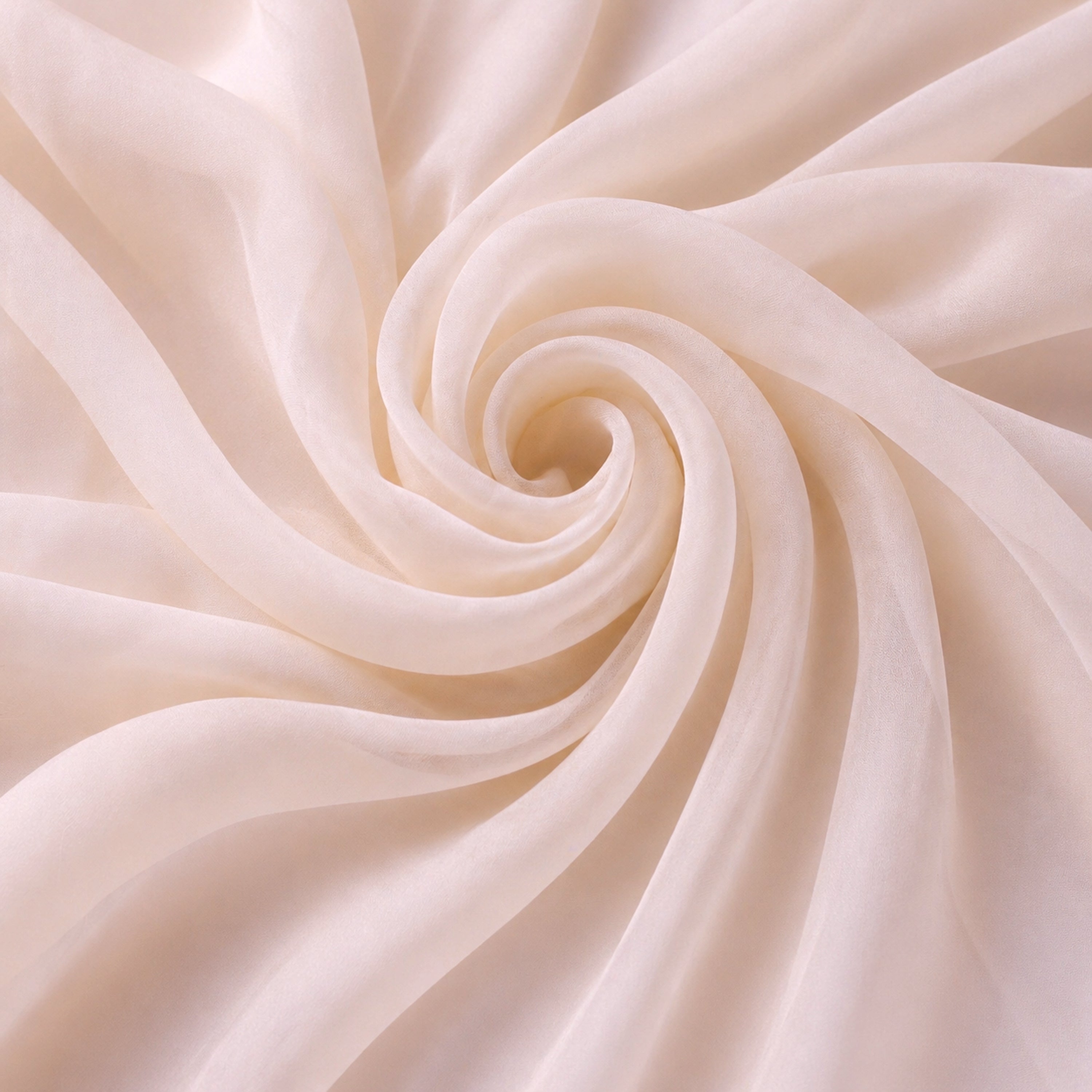 Beige Chiffon Fabric – Sheer Neutral Material for Dresses, Veils & Decor