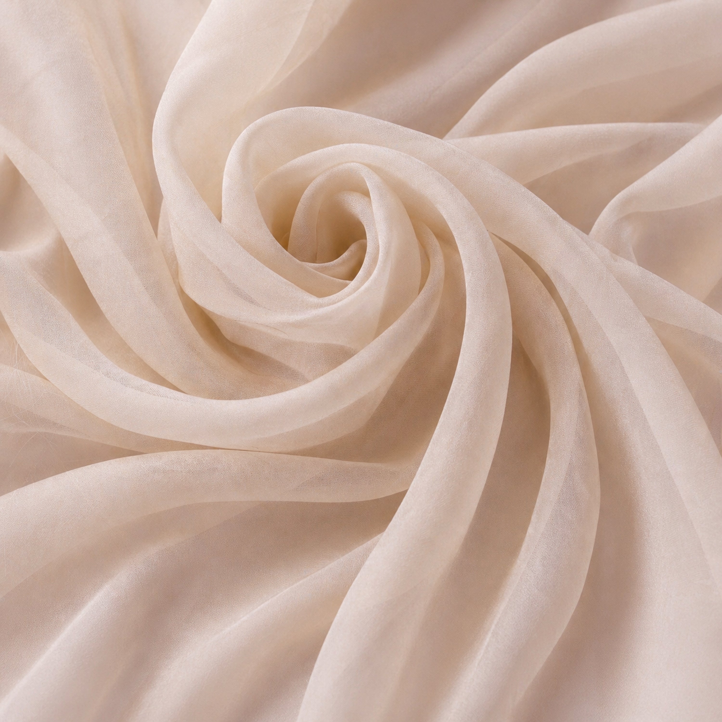 Beige Chiffon Fabric – Sheer Neutral Material for Dresses, Veils & Decor