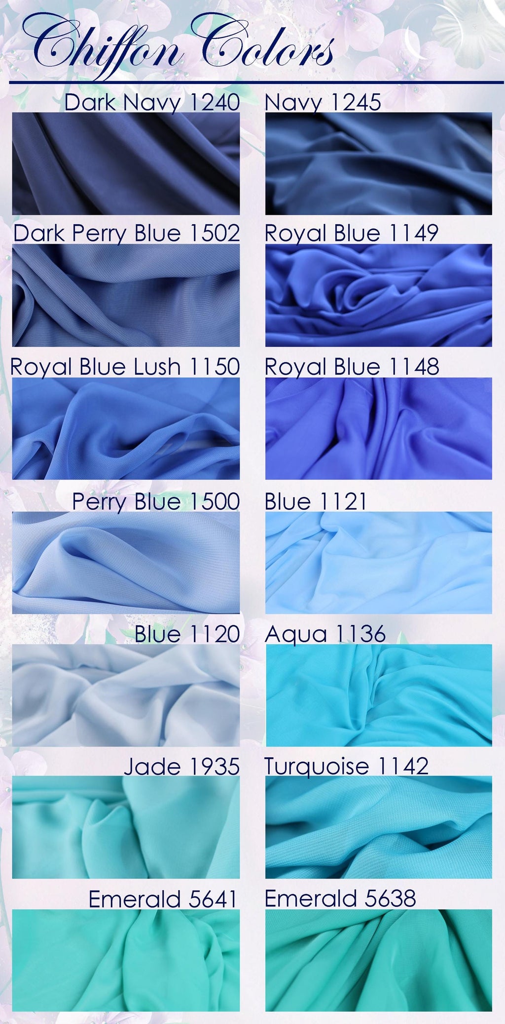 a poster with different colors of fabric