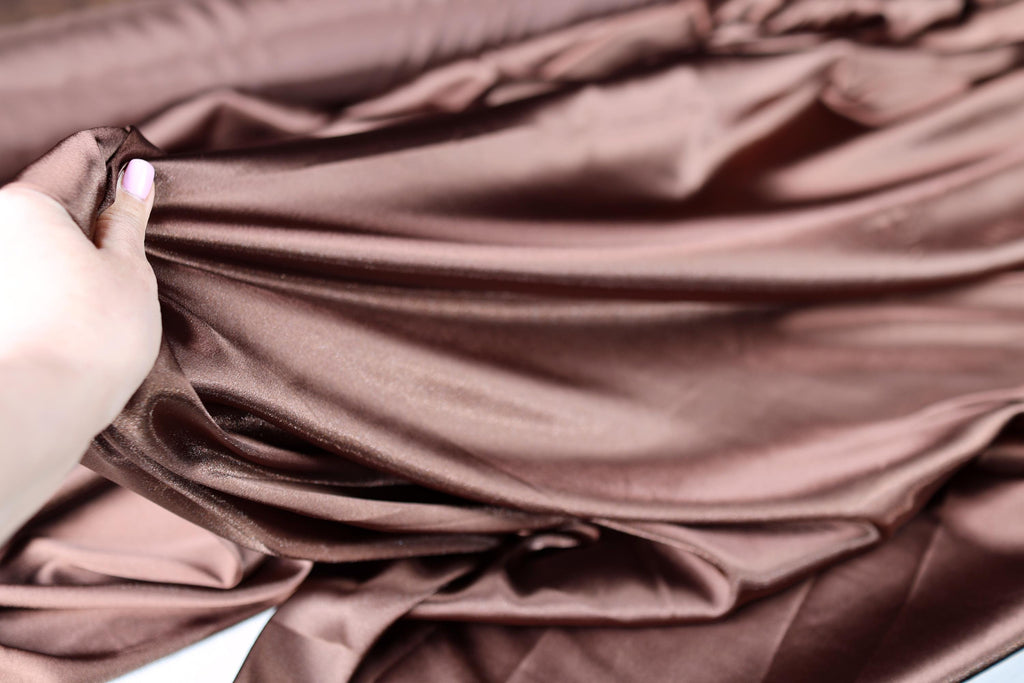 Chocolate Brown Charmeuse Satin Fabric: Bridal, Prom & Event Decor - By The Yard
