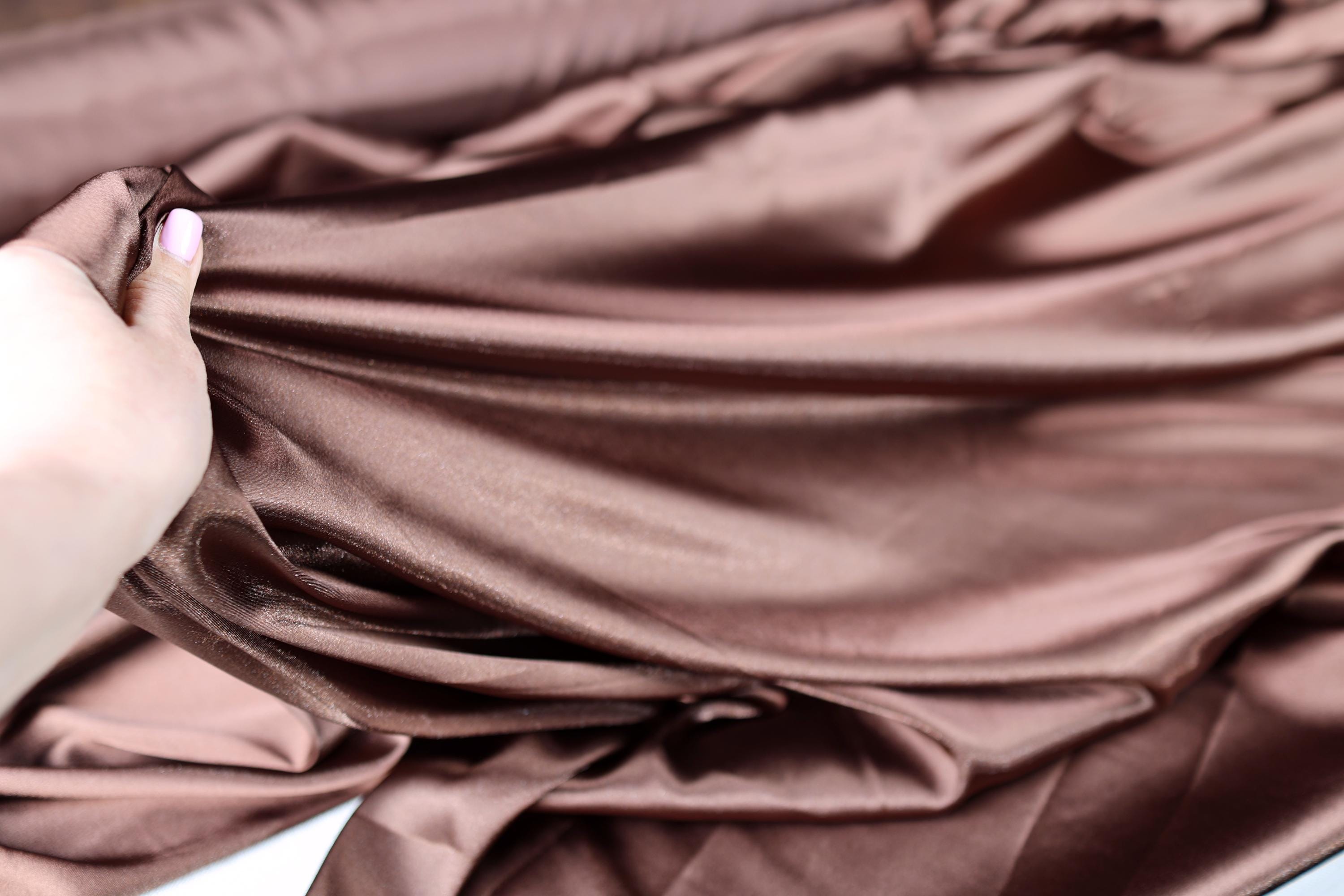 Chocolate Brown Charmeuse Satin Fabric: Bridal, Prom & Event Decor - By The Yard