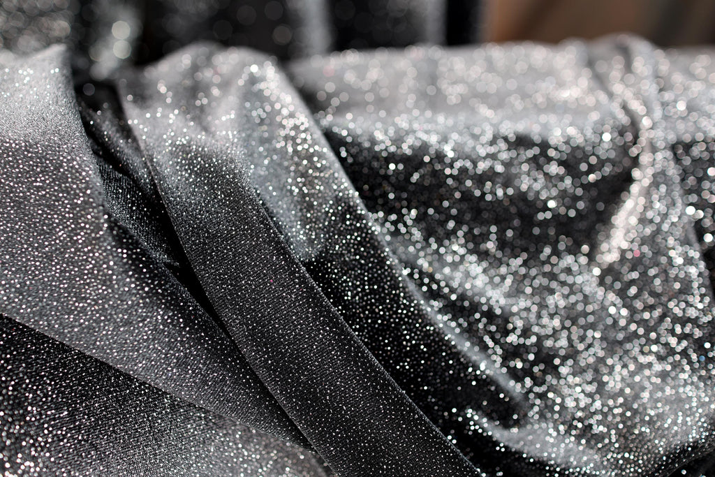 a close up of a black and white cloth