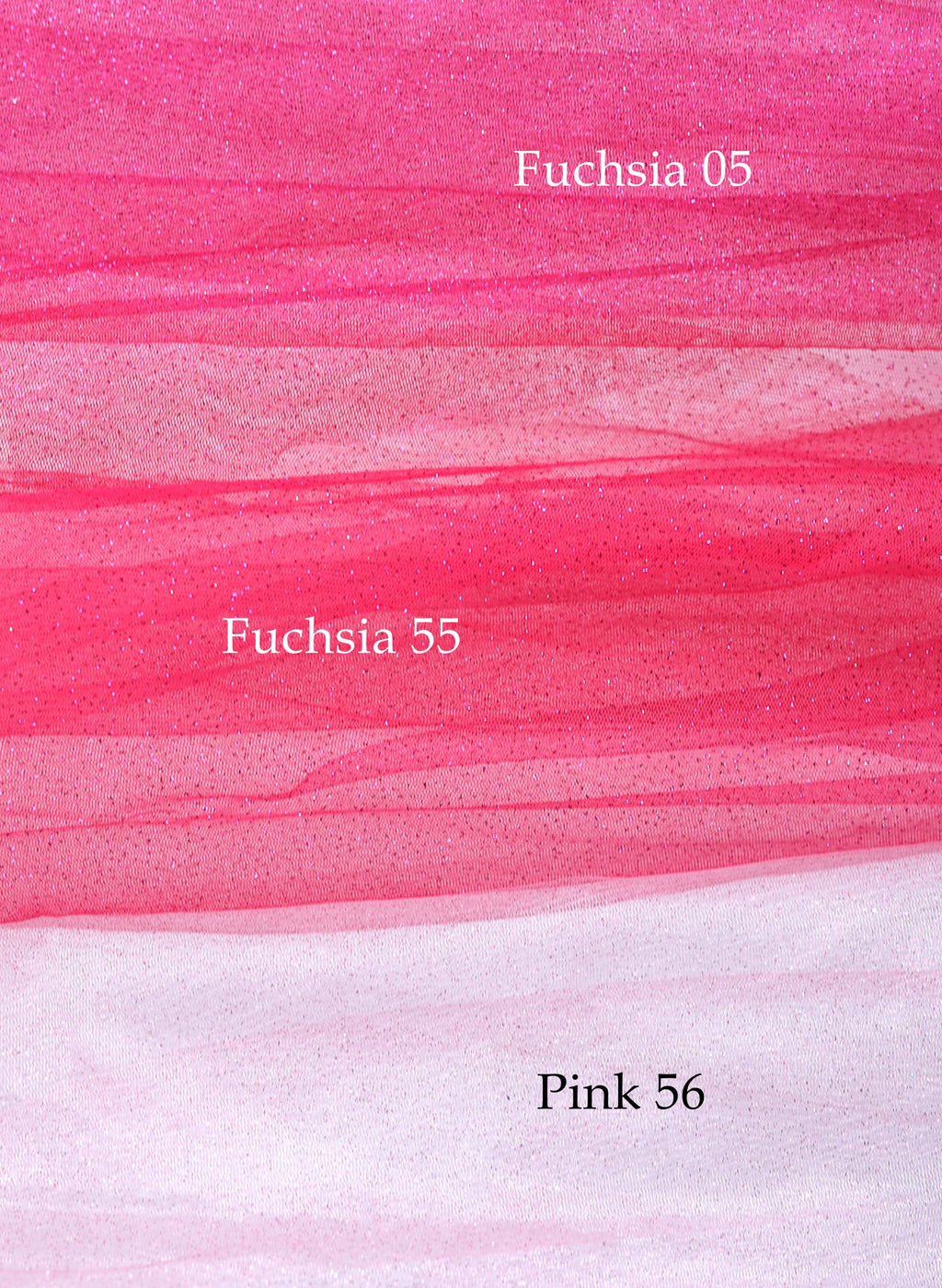 The image is a collage of three images, each with a different color scheme. The top image is a gradient of pink and white, the middle image is a gradient of pink and white, and the bottom image is a gradient of pink and white. The text "Fuchsia 05", "Fuchsia 55", and "Pink 56" are present in the image.