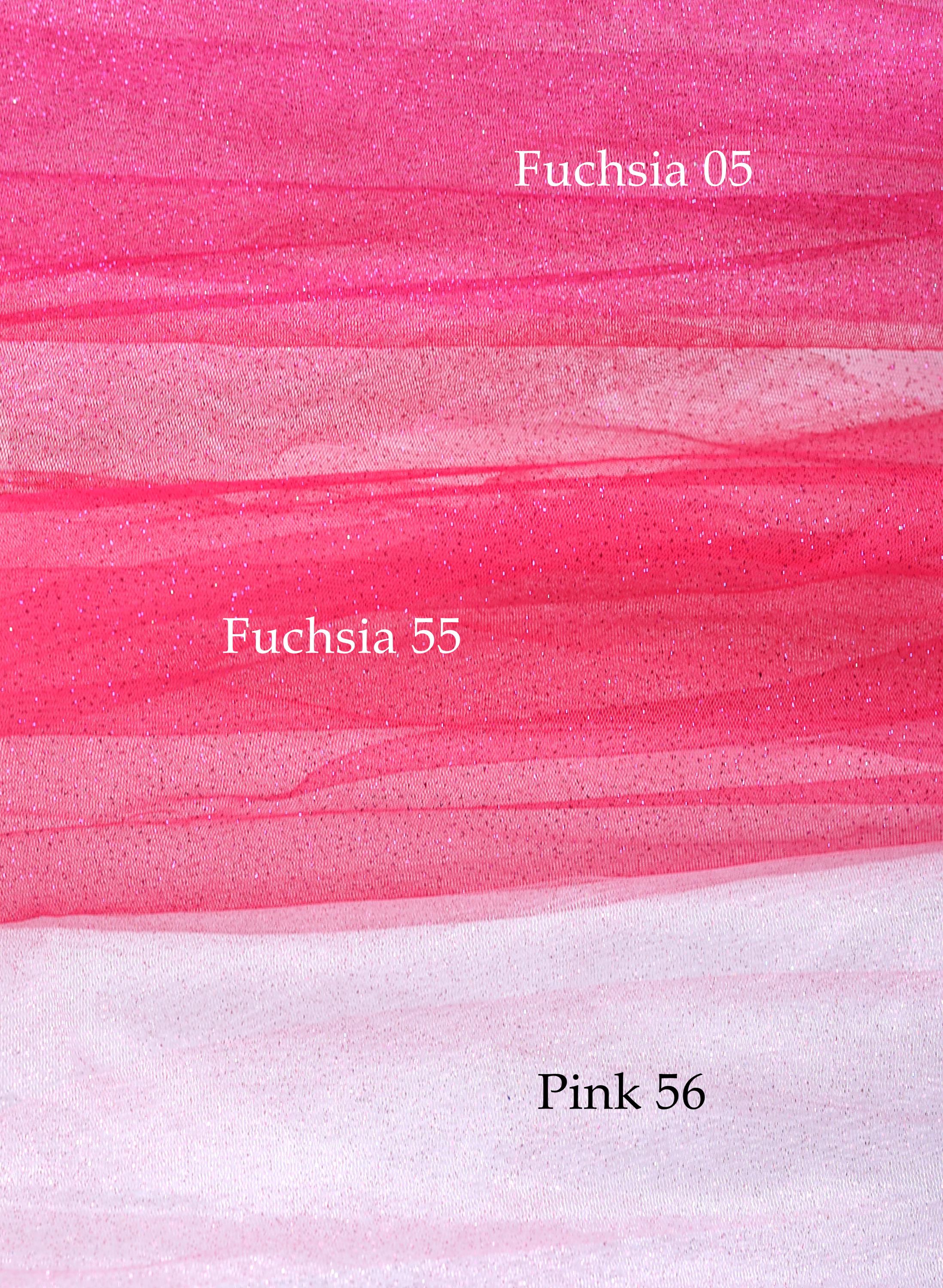 The image is a collage of three images, each with a different color scheme. The top image is a gradient of pink and white, the middle image is a gradient of pink and white, and the bottom image is a gradient of pink and white. The text "Fuchsia 05", "Fuchsia 55", and "Pink 56" are present in the image.