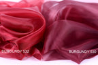 two close-up views of a red fabric, with the text "BURGundy 532" and "BURGundy 530" indicating the fabric's color and brand.