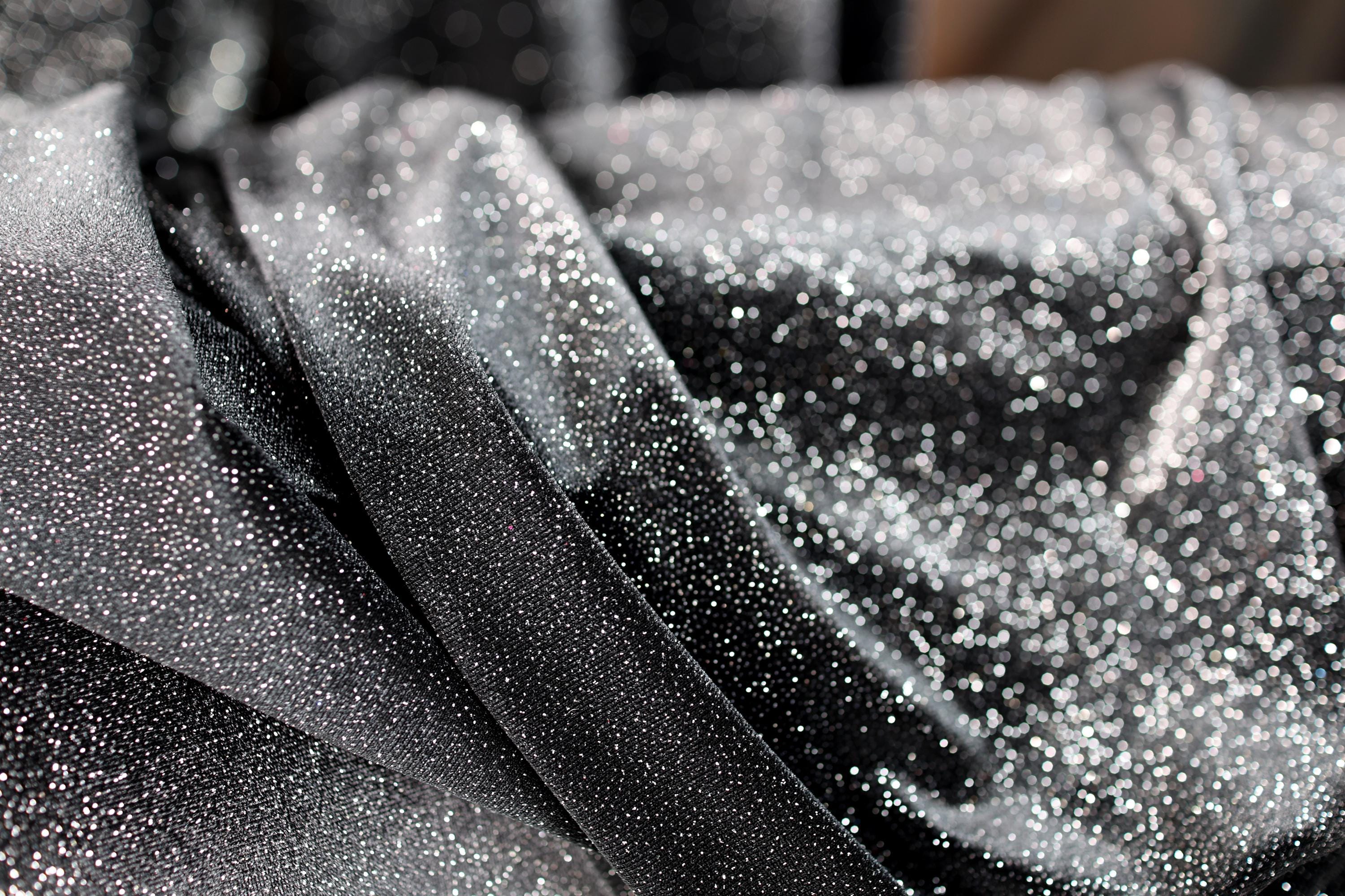 a close up of a black and white cloth