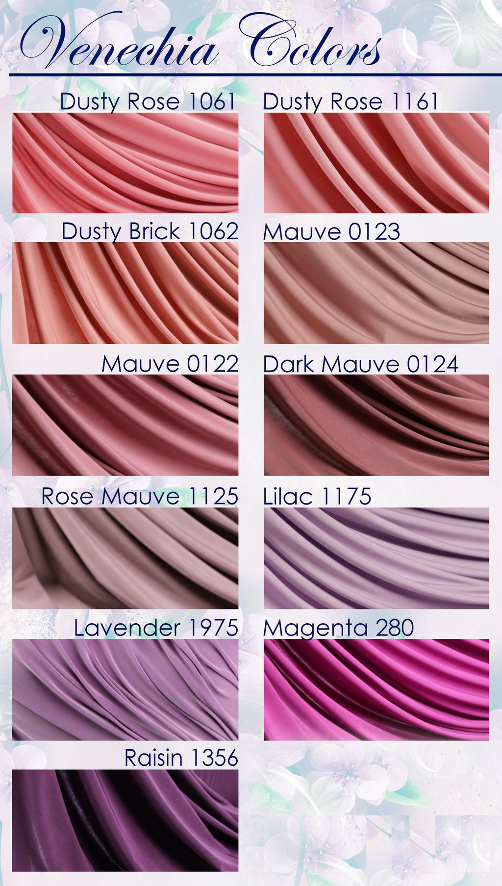 a collection of fabric swatches in various shades of pink, ranging from dusty rose to lavender, with some shades appearing darker or more muted.