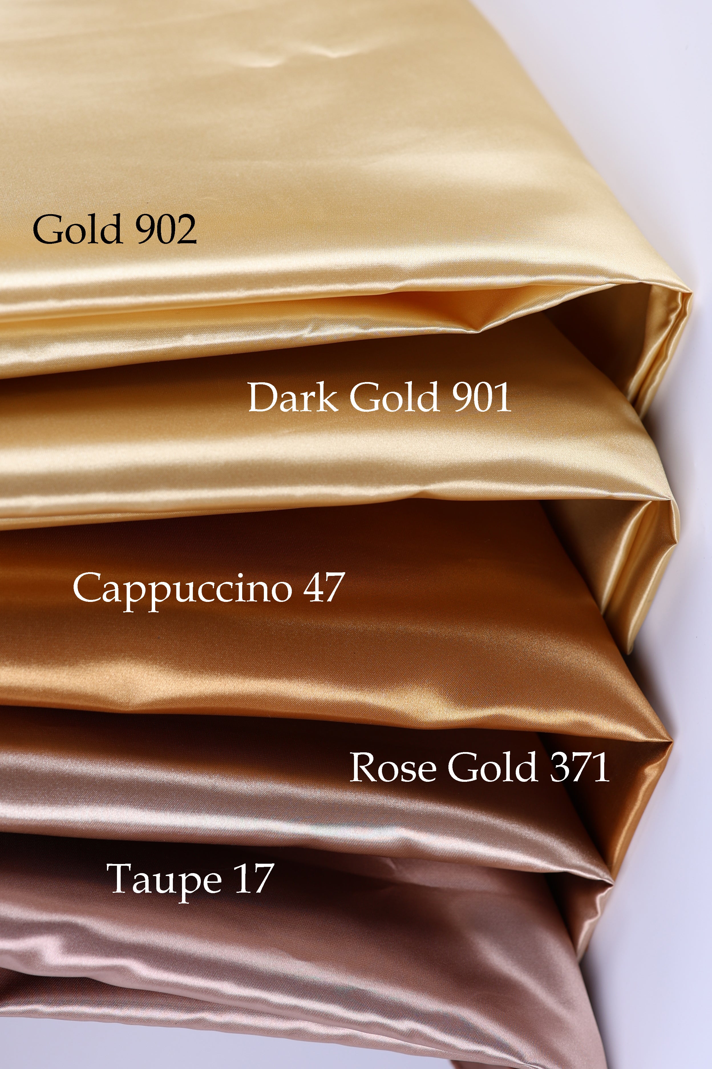 Bridal Satin Fabric Swatchbook: 54 Colors, Silky Polyester Material Color Preview