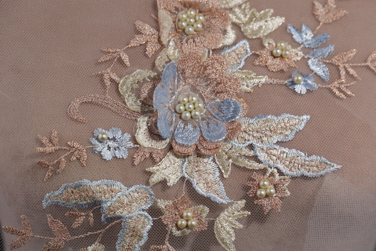 a close up of a piece of cloth with flowers on it