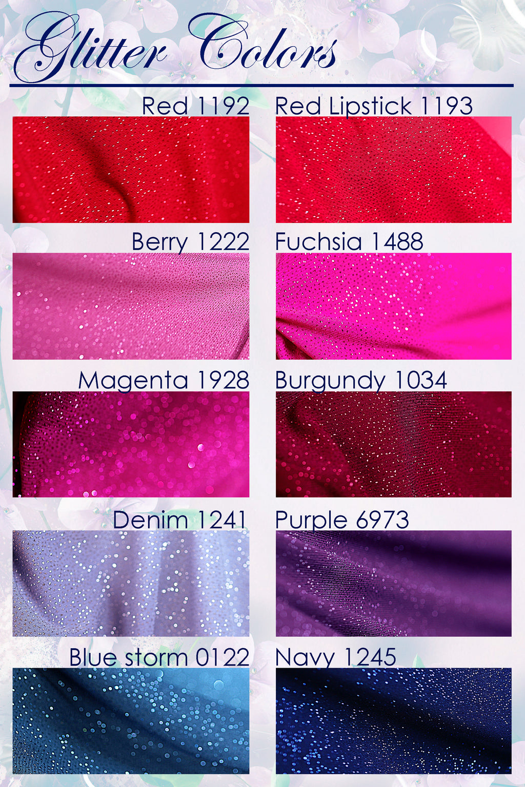Glitter Spandex Knit Fabric: Shimmer Metallic 4-Way Stretch Material - 18 Colors