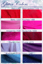 Glitter Spandex Knit Fabric: Shimmer Metallic 4-Way Stretch Material - 18 Colors