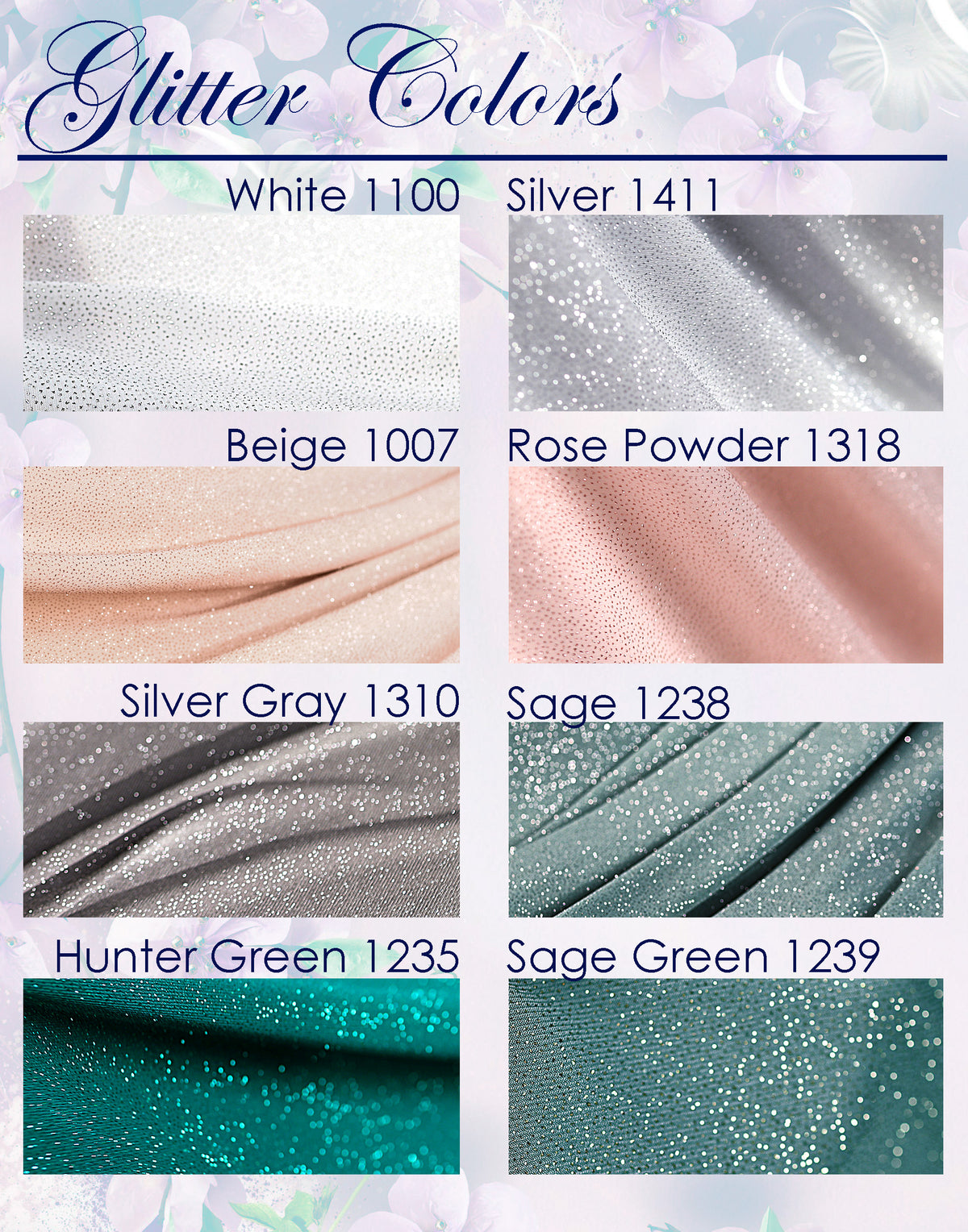 Glitter Spandex Knit Fabric: Shimmer Metallic 4-Way Stretch Material - 18 Colors