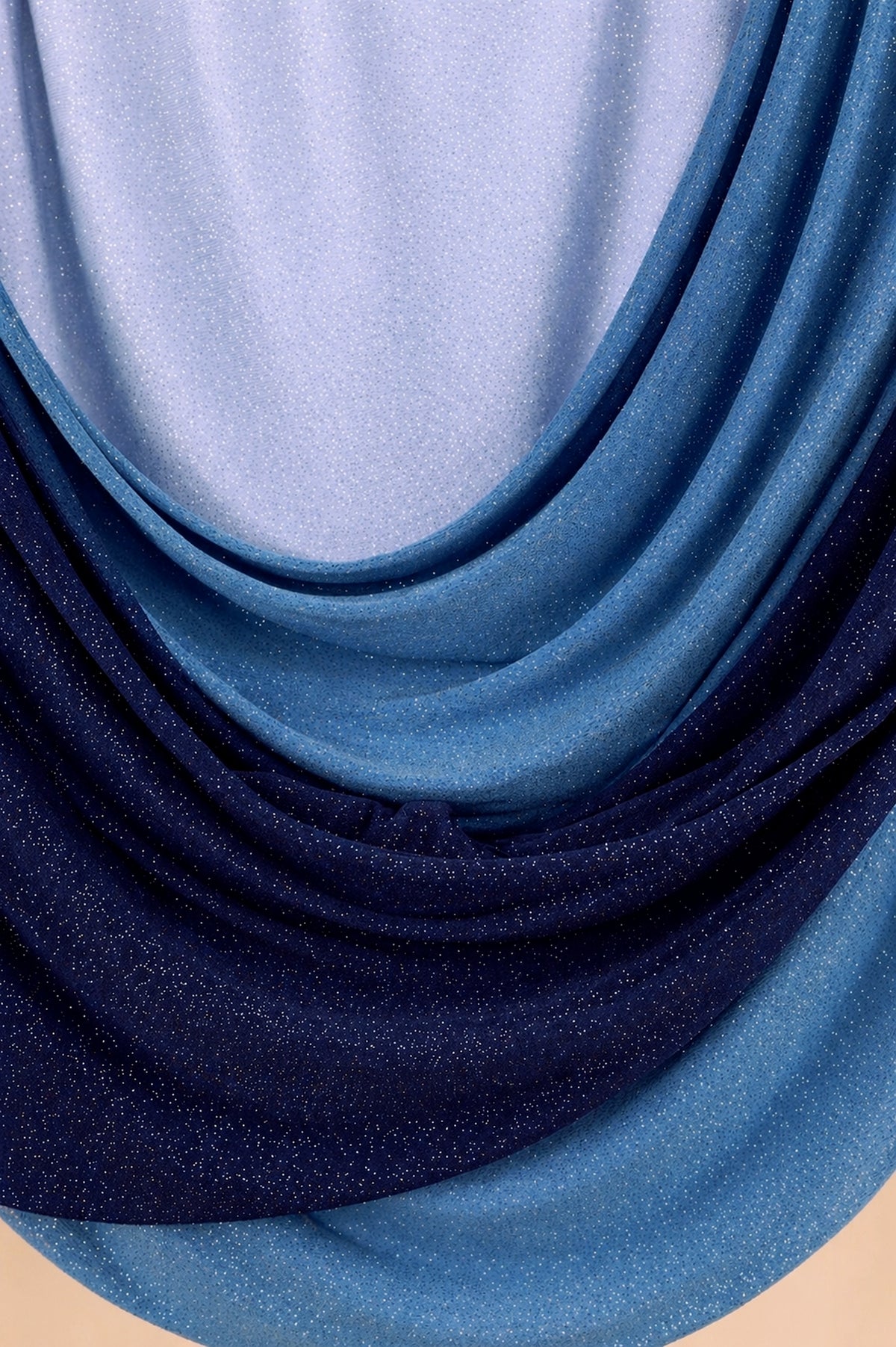 Blue-Navy Glitter Knit Fabric, 4-Way Stretch Dancewear Costume Fashion