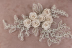 a close up of a piece of cloth with flowers on it