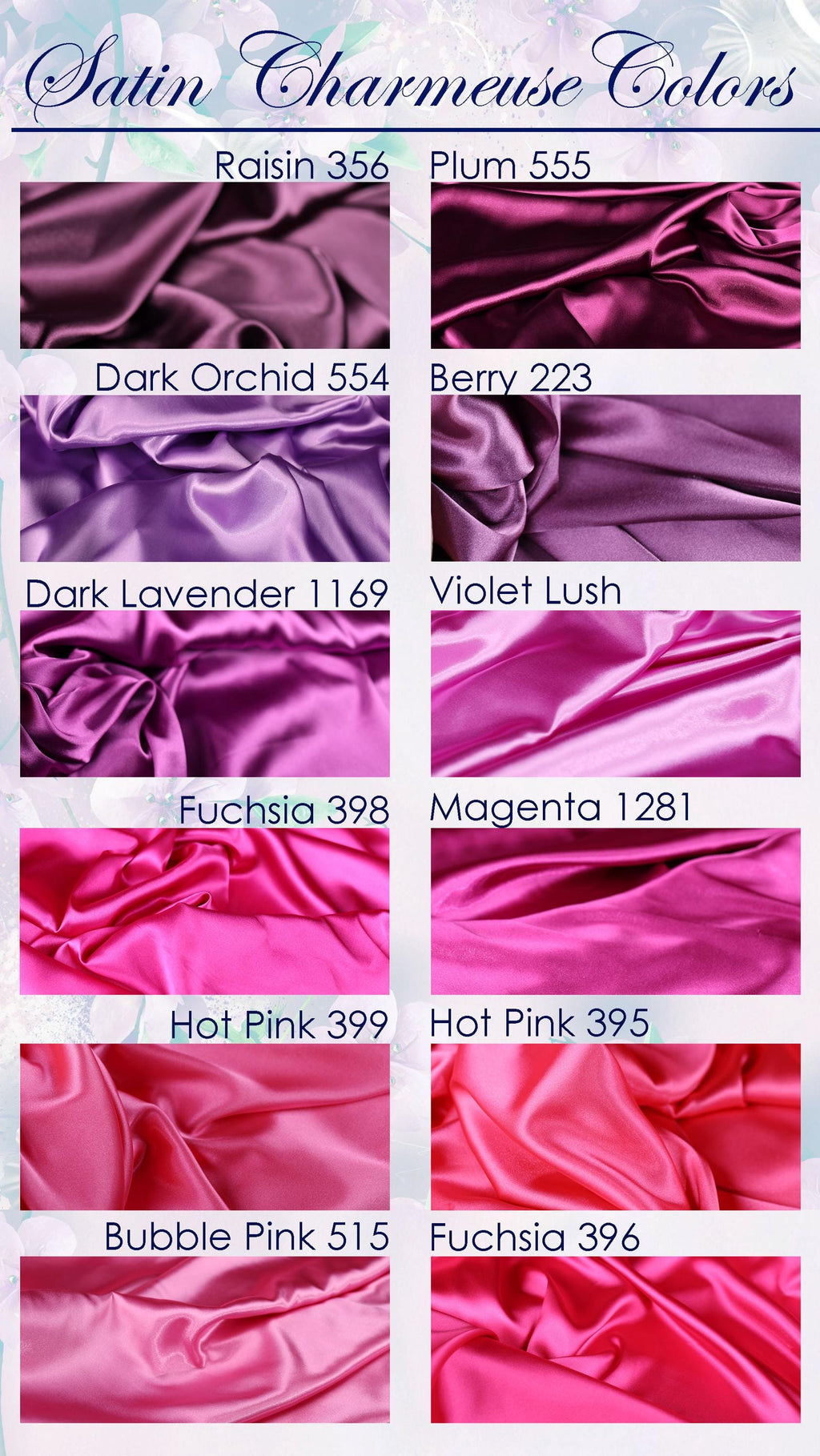 a bunch of different colors of satin fabric