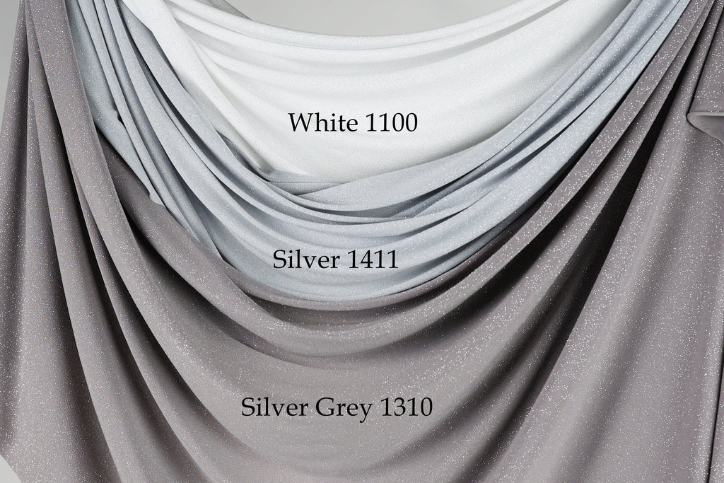 Glitter Spandex Knit Fabric Swatchbook: Polyester 4-Way Stretch Shimmer Material (18 Colors)