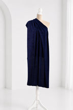 Blue-Navy Glitter Knit Fabric, 4-Way Stretch Dancewear Costume Fashion