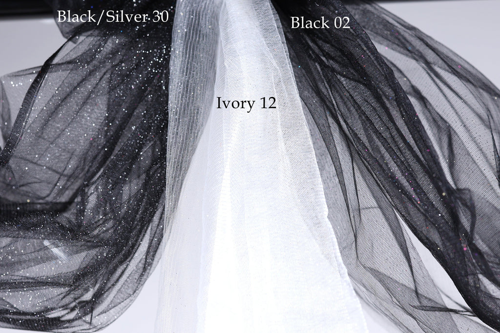 Glitter Tulle Fabric Swatchbook: 20 Colors, Sparkle Mesh, Semi-Soft Fabric Color Preview