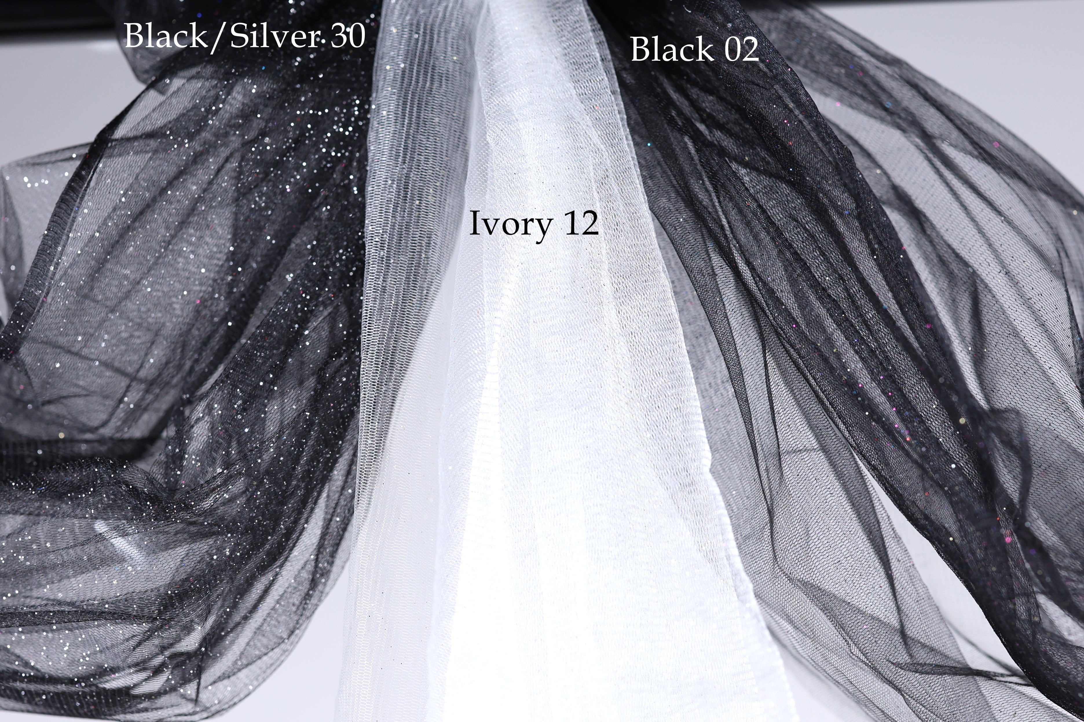 Glitter Tulle Fabric Swatchbook: 20 Colors, Sparkle Mesh, Semi-Soft Fabric Color Preview