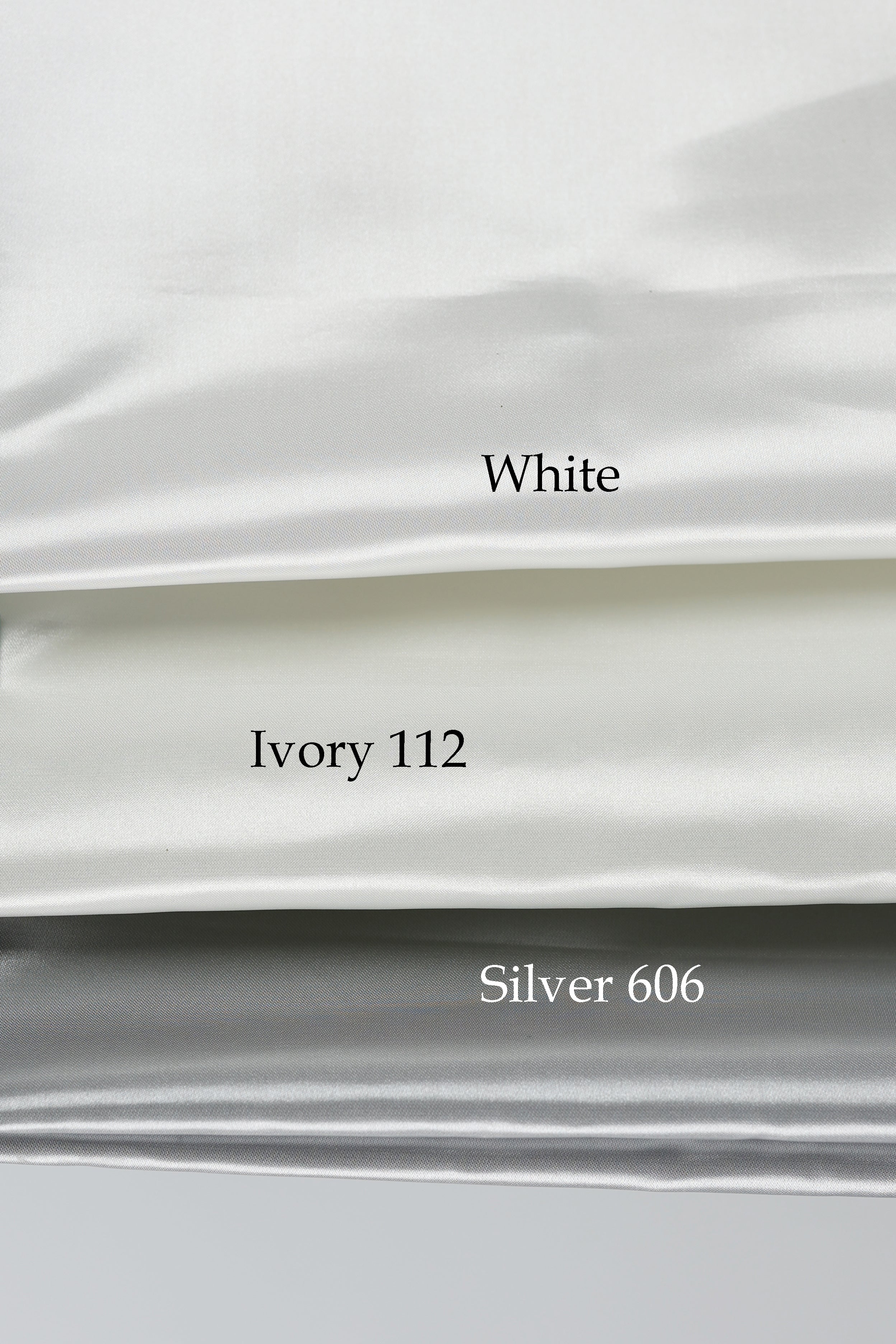 Bridal Satin Fabric Swatchbook: 54 Colors, Silky Polyester Material Color Preview