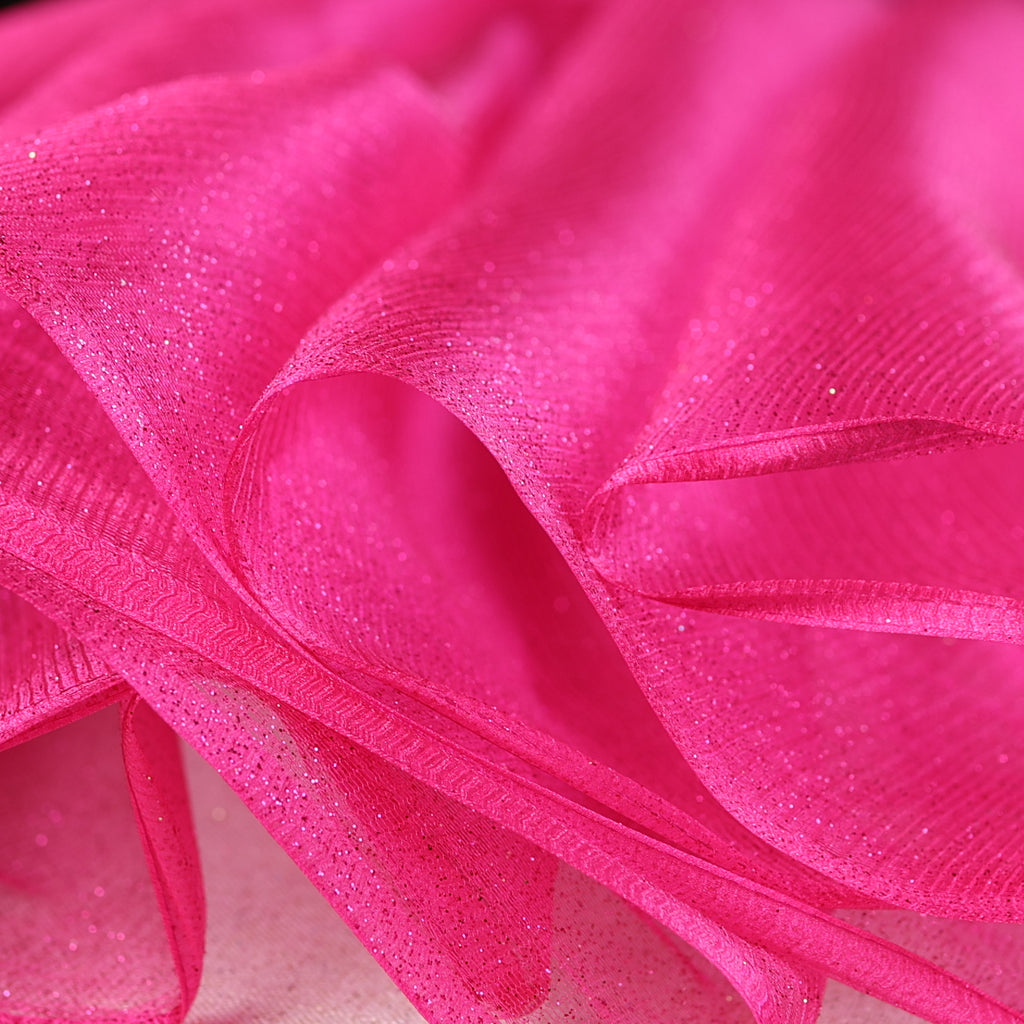 Pink Glitter Tulle Fabric – Sparkly Mesh
