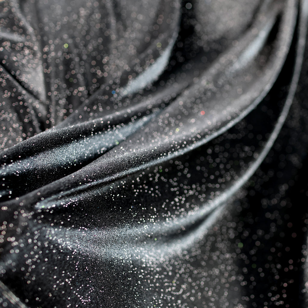 Glitter Velvet Stretch Fabric by Yard, 4-Way Stretch for Dance Costumes Eveningwear